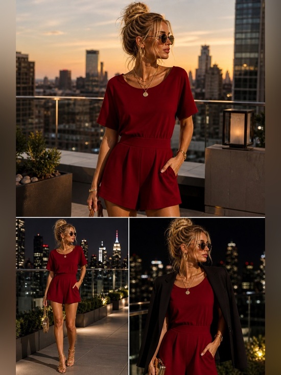 Pants - Chic Red Romper